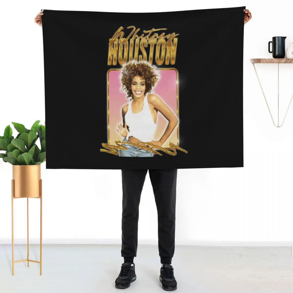 Whitney Houston Throw Blanket Decoratives cosplay anime Nap Softest Flannels Multi-Purpose Blankets