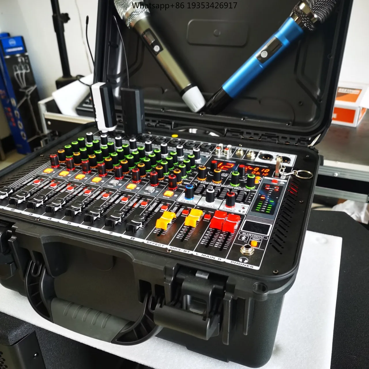 New Mixer 8-Channel with 500W Power Amplifier, Suitable for Performance Projects, Suitable for Wireless Microphone