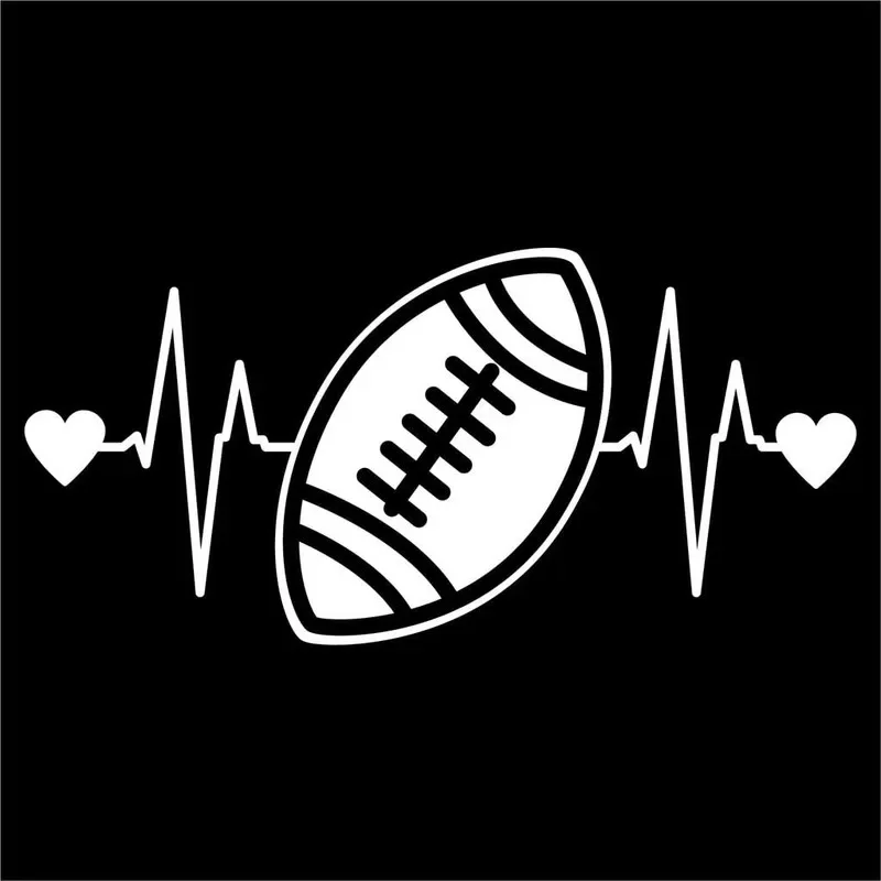 Waterproof and Sunscreen Football Heartbeat Funny Vinyl Decal Sticker Car Stickers WindowSuitable for Various Models