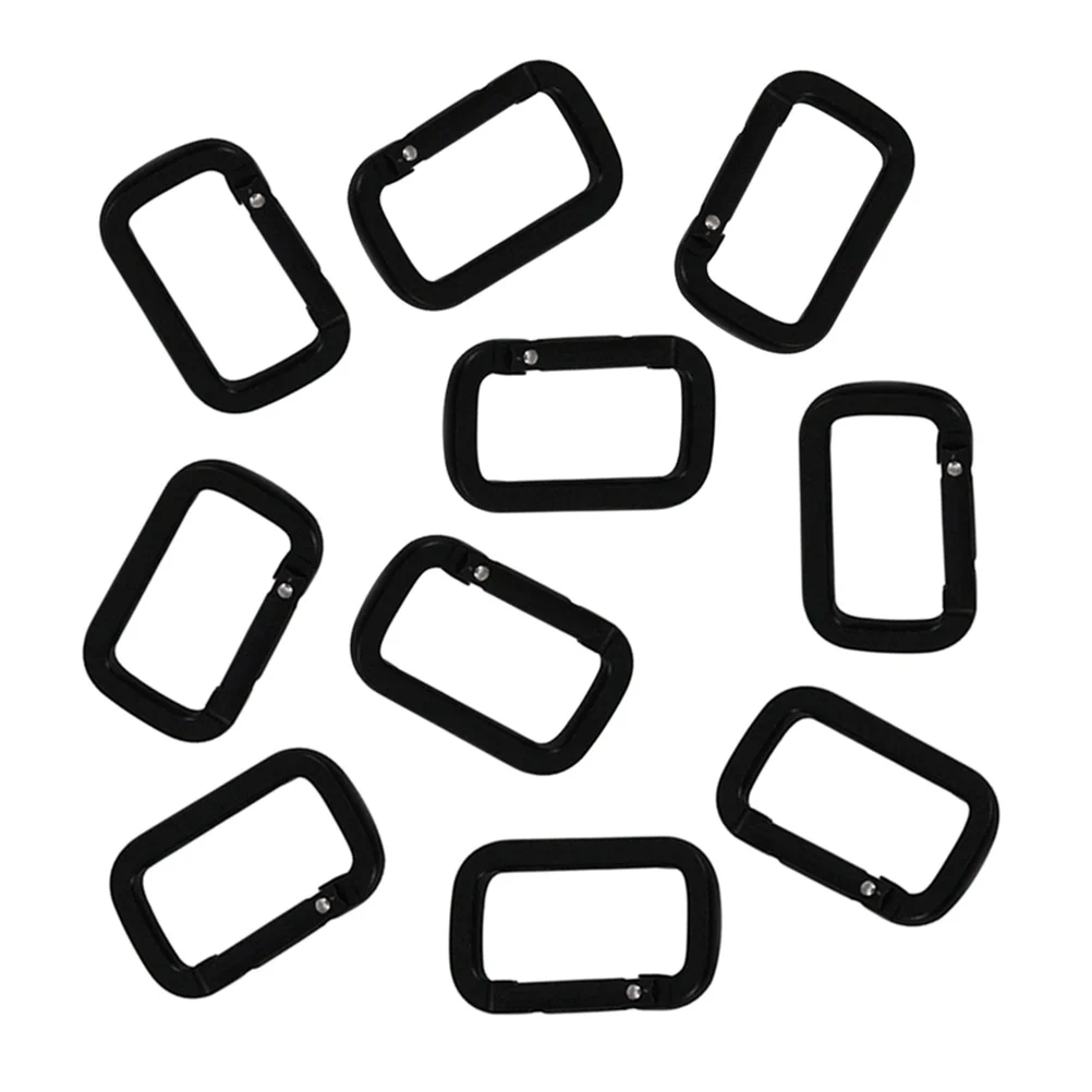 

20pcs Square Key Chain Aluminum Buckle Hiking Camping Square Practical Buckle Key Chain Backpack Accessories