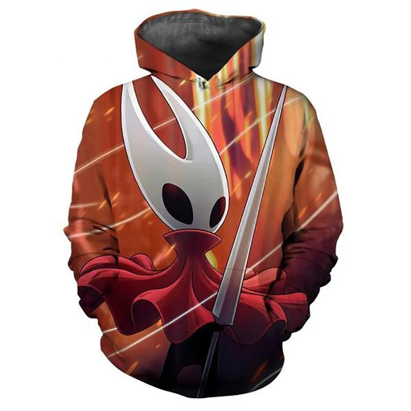 Sudaderas con capucha con estampado 3D de juego de caballero hueco para hombre y mujer, sudaderas informales de moda de gran tamaño, sudaderas con capucha, jerséis Harajuku, ropa de chándal