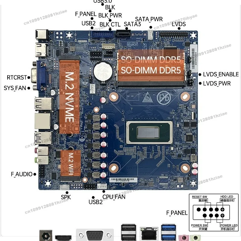 For Core Ultra5 125H All-in-one Computer Onboard CPU Set, AIO Computer Motherboard, Home Office Gaming, DDR5