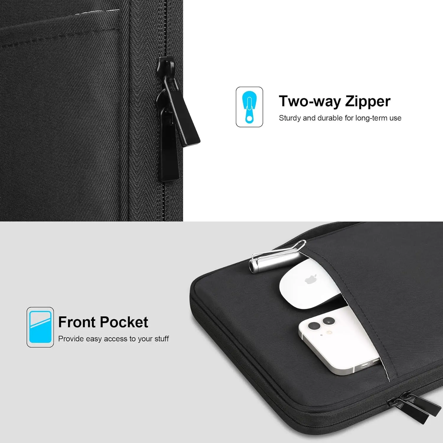 9-13 Inch Tablet Sleeve Case Fits iPad Air 10.9 inch iPad Pro 11 M22022 iPad 10th 10.9  Protective HandBag Case with Pocket
