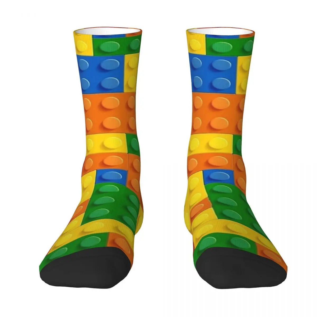 Men Socks Lego Texture 2 Colorful Building Brick Pattern Stockings Winter Modern Soft Breathable Socks Outdoor Anti Skid Socks