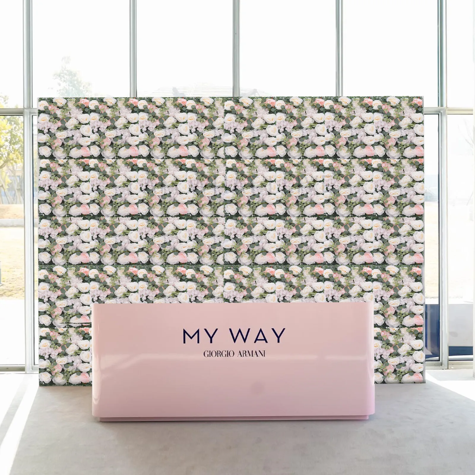 

Розово-белая шелковая цветочная настенная панель, свадебный фон «сделай сам» с пионом и розами, декор из искусственных цветов из 6 предметов для мероприятий