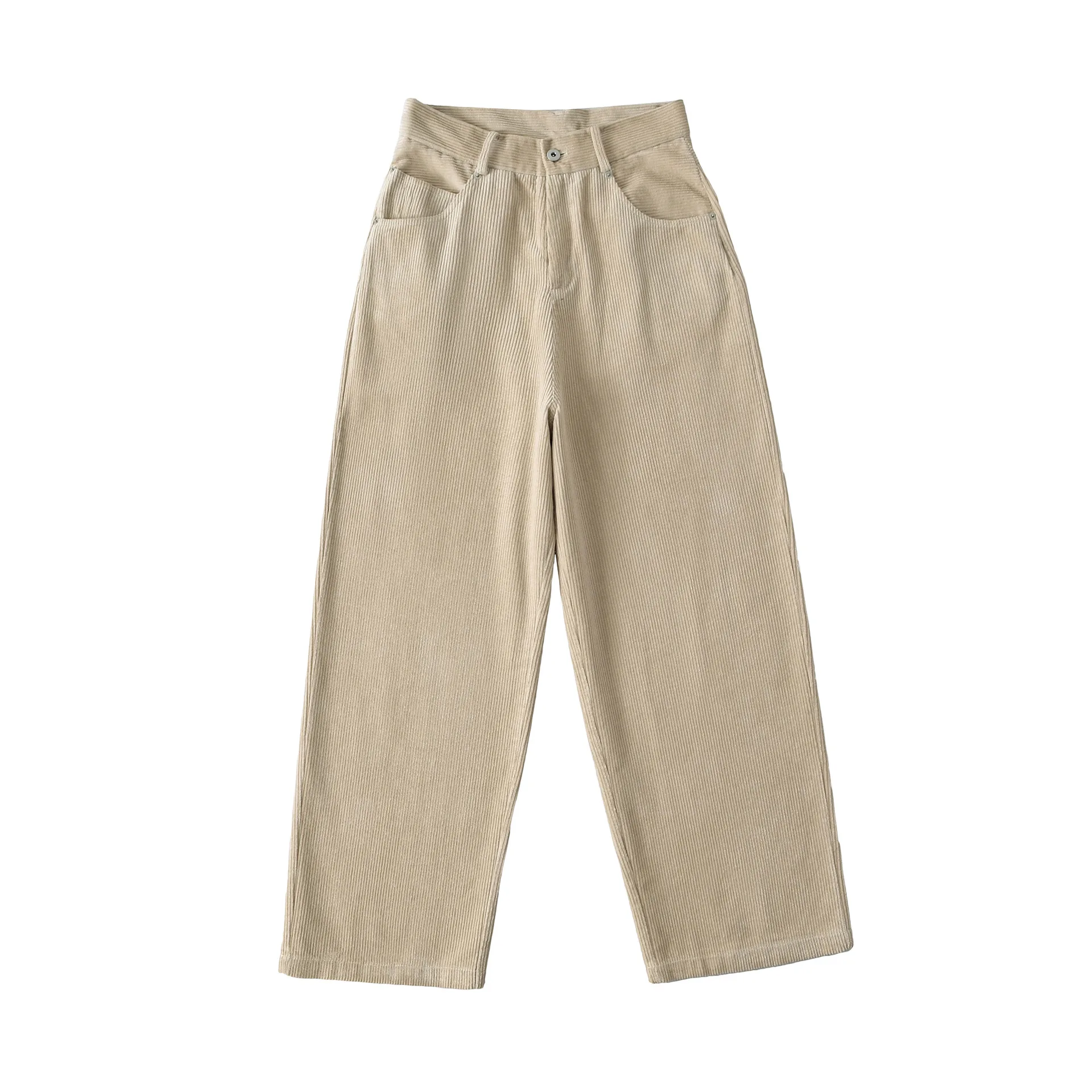 Fleece-Lined Thick Corduroy Wide-Leg Pants For Women Autumn And Winter High-Waisted Slimming Loose Floor-Length Suit Casual 59YC