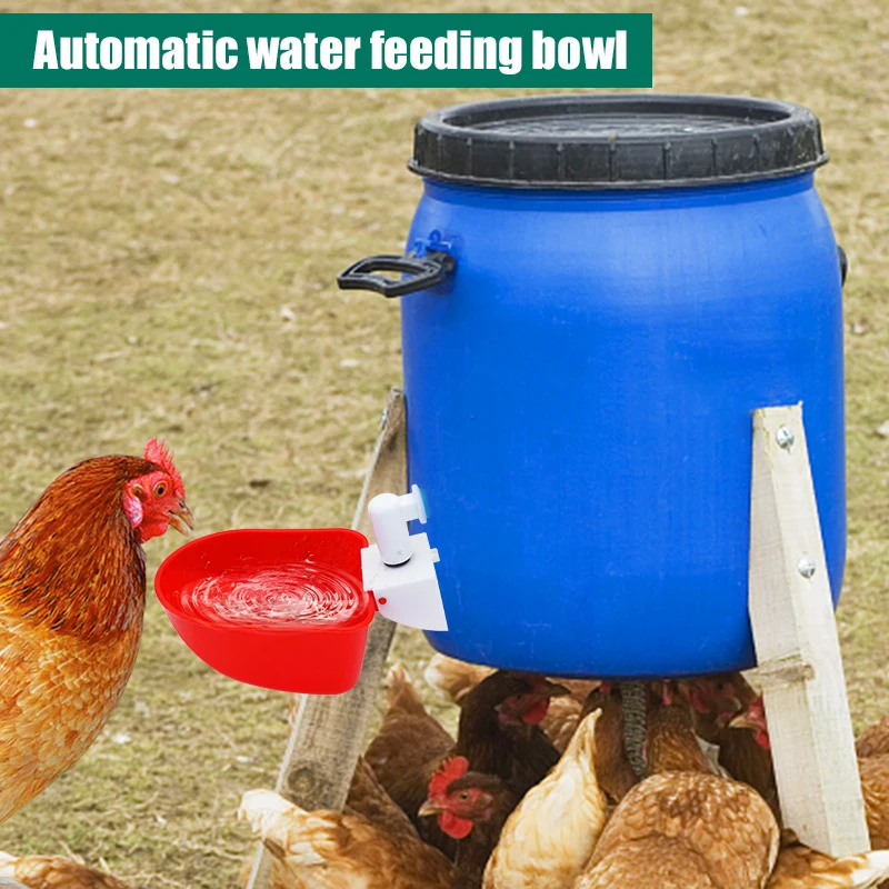 2 Pcs Goose Duck Chicken Automatic Drinking Bowl Cup Waterer Farm Turkey Quail Poultry Waterer Drinking Bowls Water Dispenser