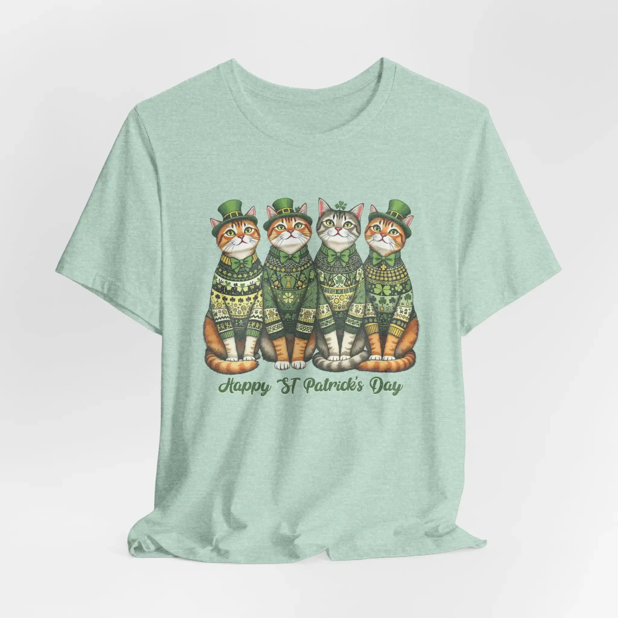 St. Patricks Day Katzen-T-Shirt, lustiges irisches Katzenliebhaber-T-Shirt, Shamrock Festive