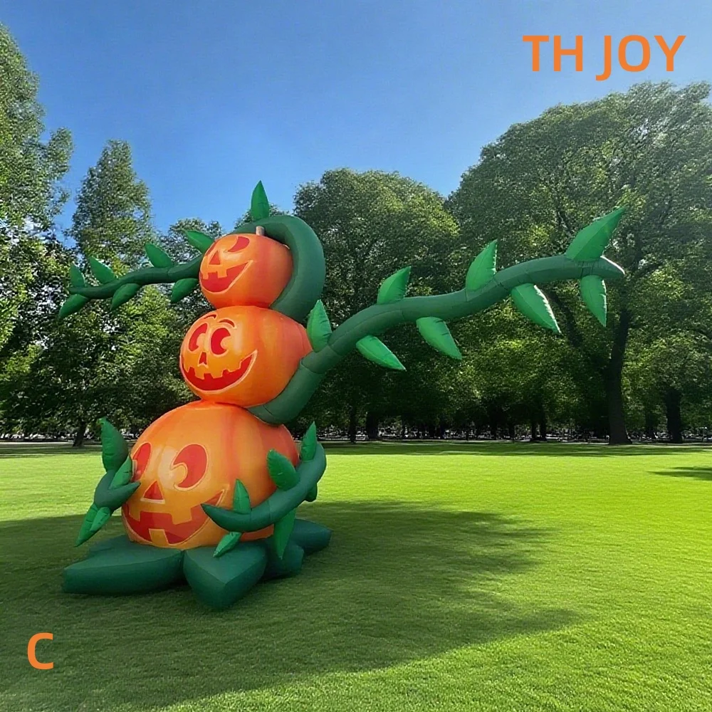 Arbre à citrouille gonflable d'halloween de 10 pieds et 3m de haut, modèle de plante de citrouille à soufflage d'air personnalisé pour la décoration