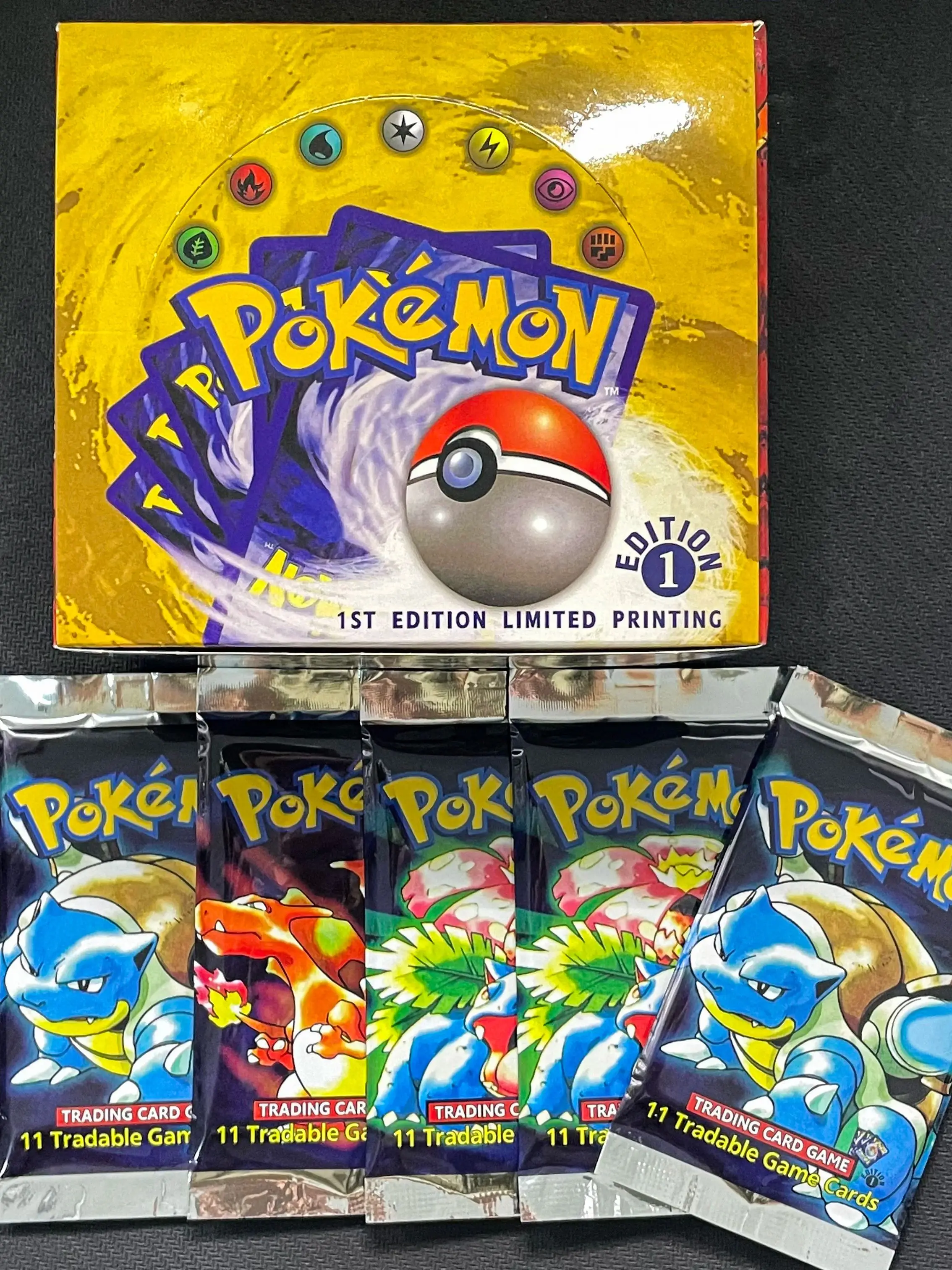 Cartes PTCG English Booster Pack Art RARE THIN FONT Wrappers | Ed illimitée. ENSEMBLE DE BASE Boîte entière PKM Carte DIY