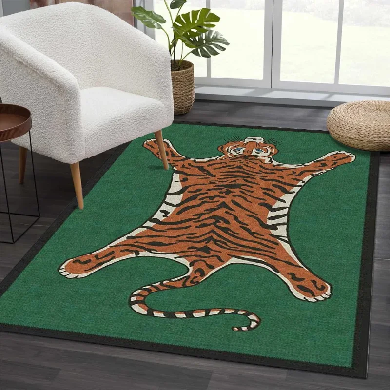 Tiger Lea-Tapis de salon pour chambre à coucher, grande taille, décoration de la maison, polymères de sol d\'animaux, tapis de chevet