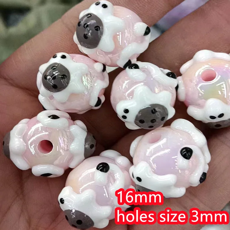 New style 50pcs/lot 16mm drop oil tortoise pattern print geometry rounds shape resin beads diy jewelry garment/pen accessory image 6