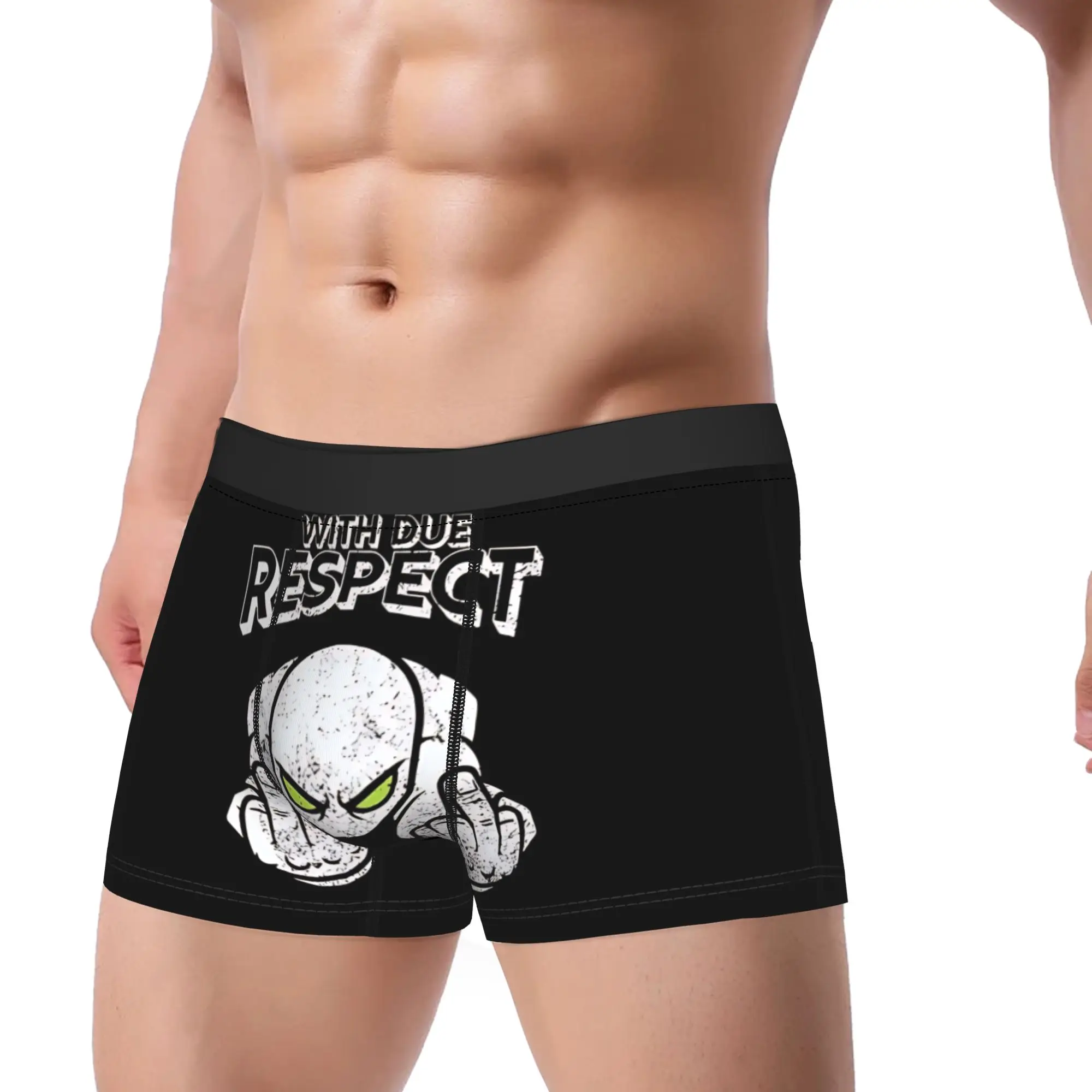 Sarcastic Alien Middle Finger  Edgy Dark Humor  Alien Cat Underpants Homme Panties Men's Underwear Print Shorts Boxer Briefs
