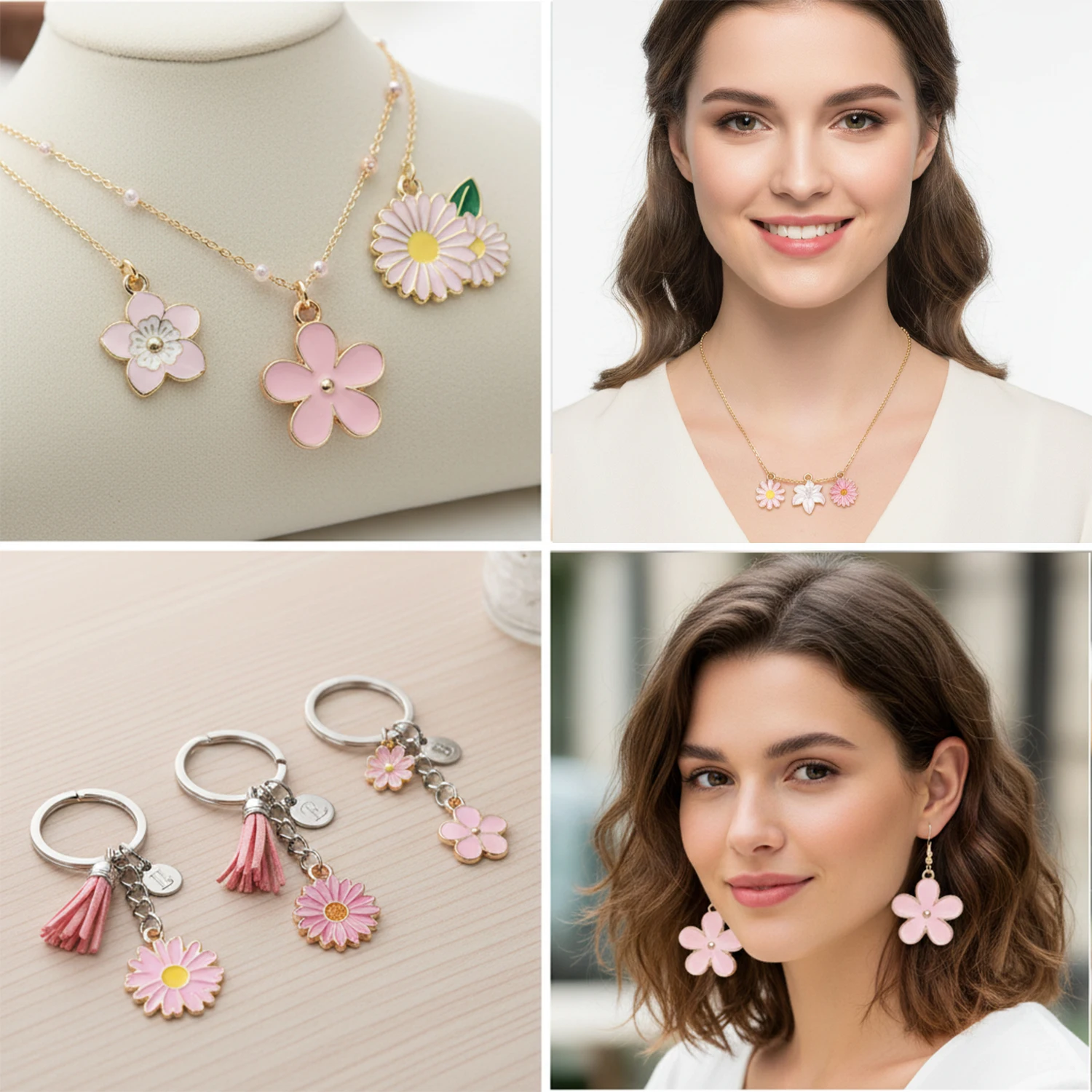 20 Stück rosa Emaille-Anhänger aus Legierung, verschiedene Stile, Anhänger für DIY-Armbänder, Halsketten, Ohrringe, Schmuckherstellung, Zubehör – Detail 3