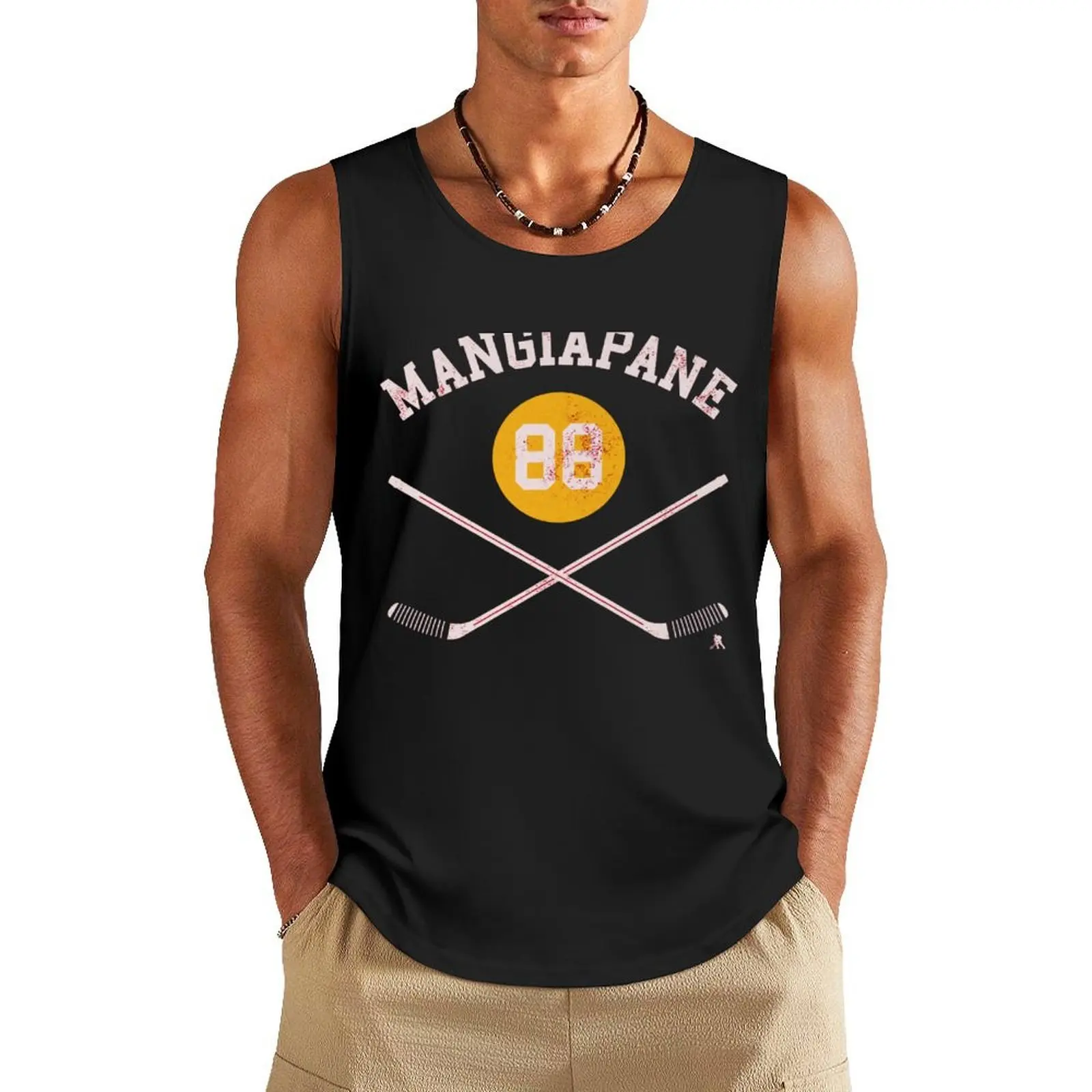 

Andrew Mangiapane Sticks Tank Top tops gym for men clothing men Gym man