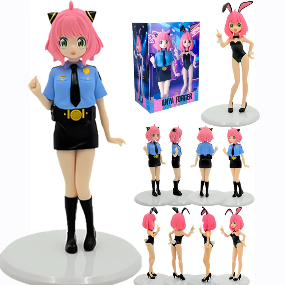 

20-21 см аниме фигурка SPY×FAMILY Bunny Girl полицейская форма Anya Forger экшн-модель ПВХ коллекция игрушек настольные аксессуары подарок