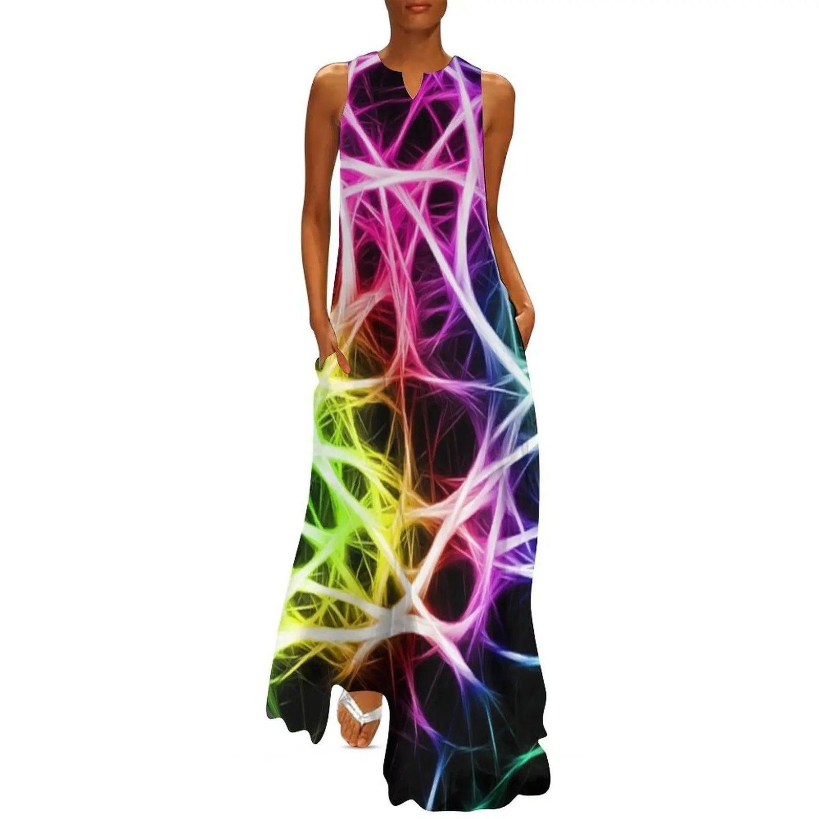 Fibre Optic Long Dress clothes Women's evening dress Elegant gown dresses for women