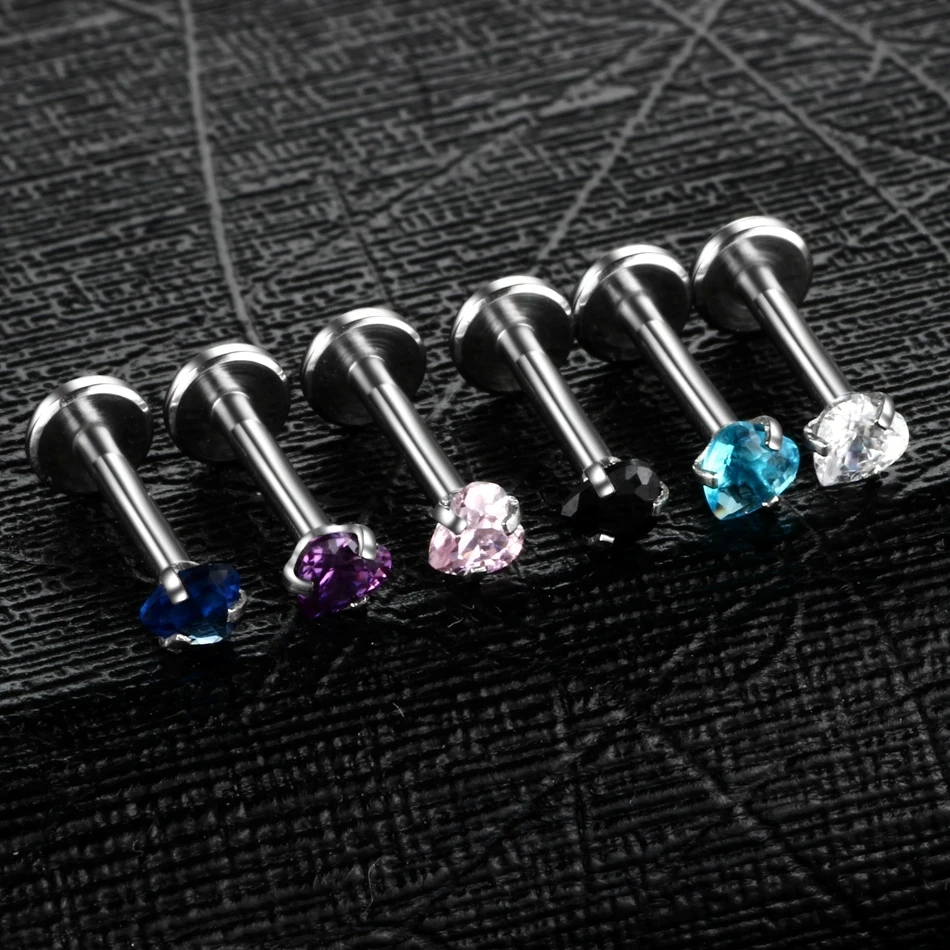 1Pc Stainless Steel Labret Lip Bar Rings Ear Stud Piercings Wholesale Labret Piercing Monore Ring Barbell Piercing Body Jewelry