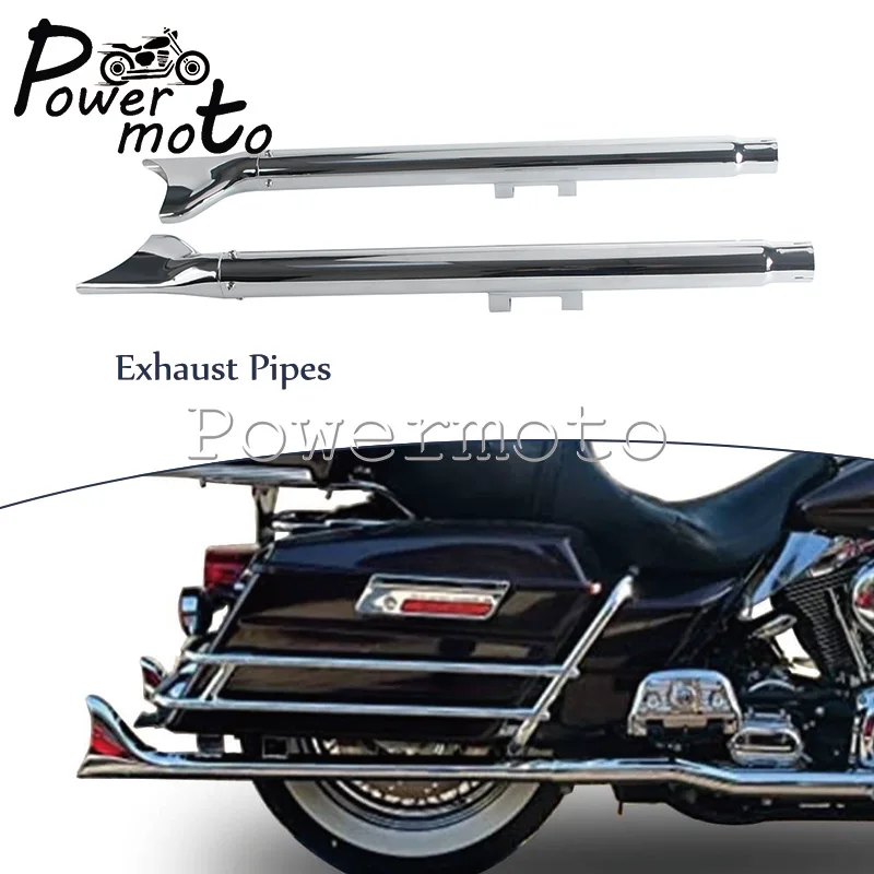 1 Pair 33/36/39/42 Inch Fishtail Slip On Exhaust Pipe For Harley Softail Slim Fat Boy Heritage Deluxe Rocker 2007 - 2017