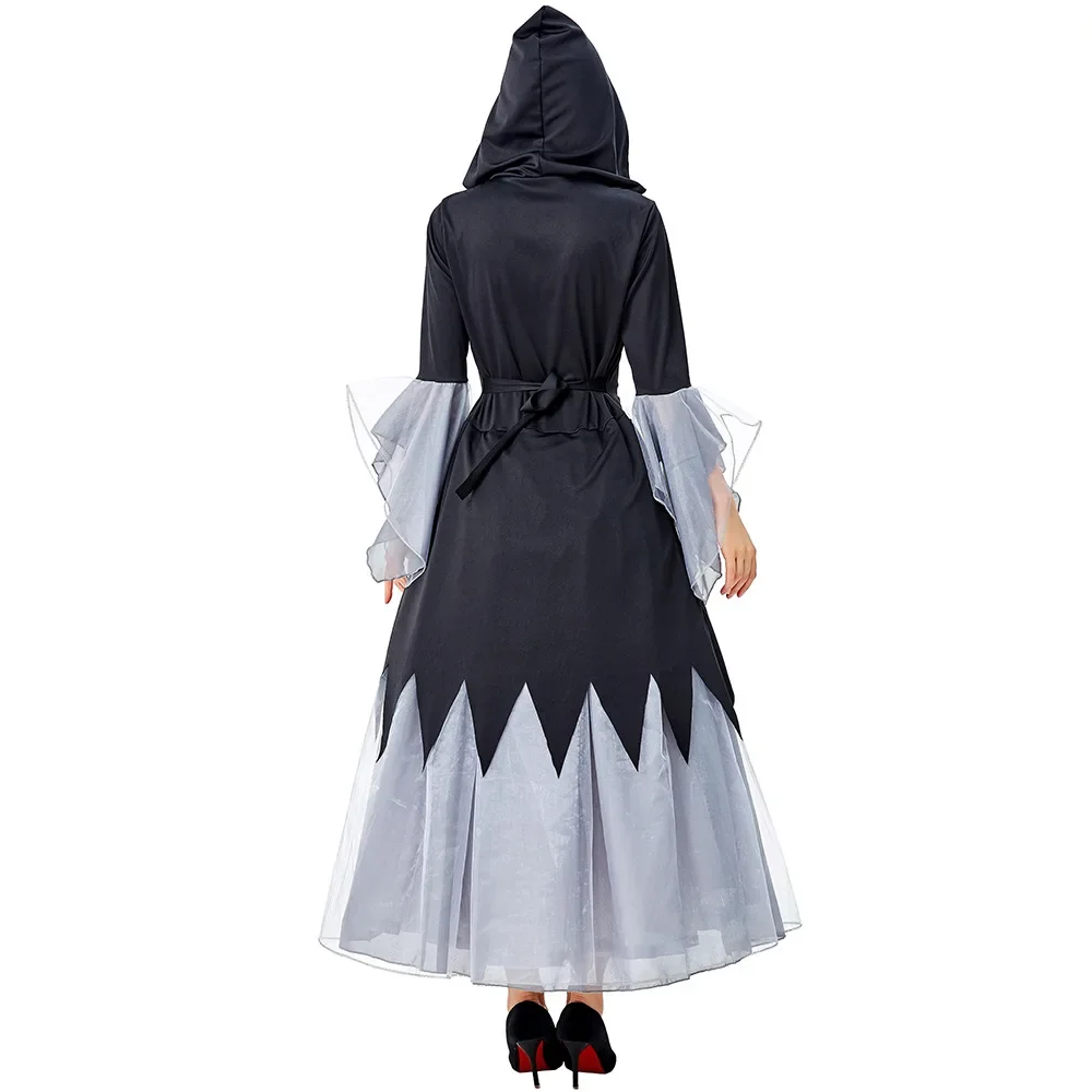 Adult Gray Black Witch Sorceress Costume Cosplay For Women Halloween Purim Party Costumes Fancy Dress