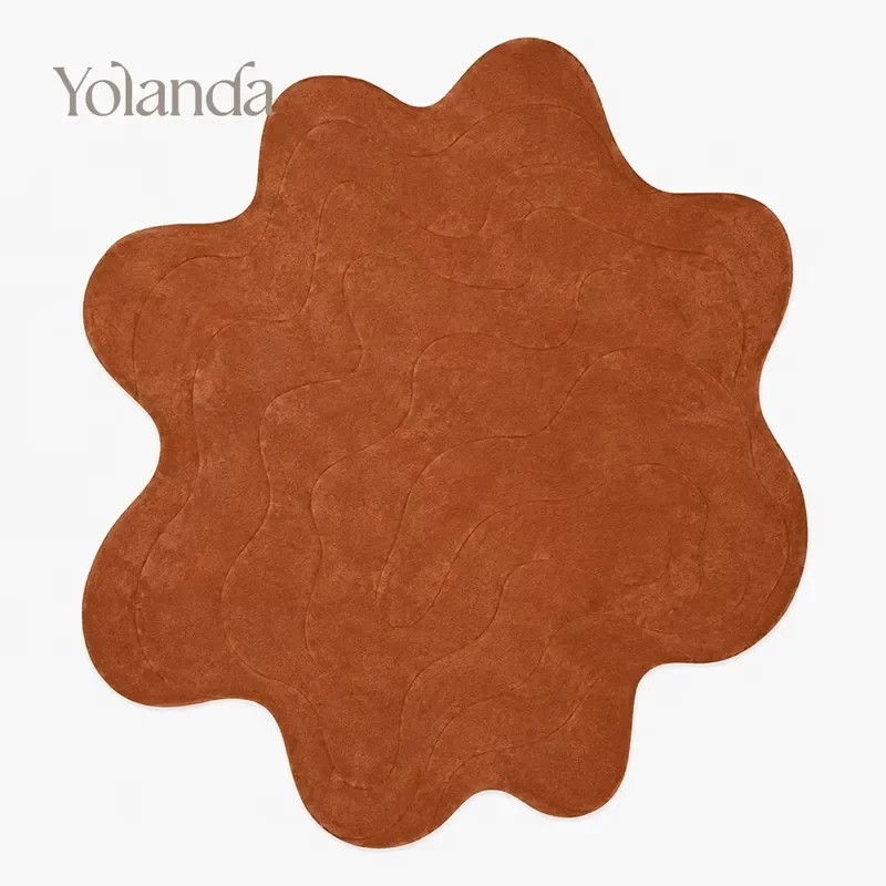 for Modern Minimalist Popular Irregular Shape Wool Customizable Rug for Hotel Bedroom and Living Room