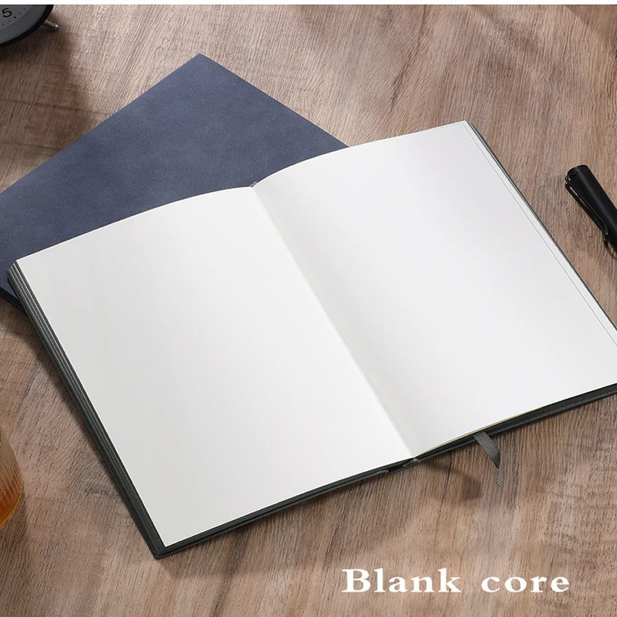 A5 Vintage PU Leather Notebook, Blank Pages Diary, No Line Notebook for Drawing Sketching Writing Office School Stationery