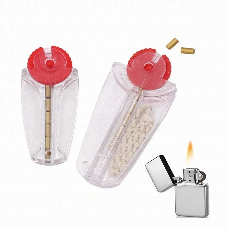 Flint Stone Cotton Wick Replacement Suit Flint Thread Starter Dispenser for Smoking Oil Lighters Cigarette Accessorie