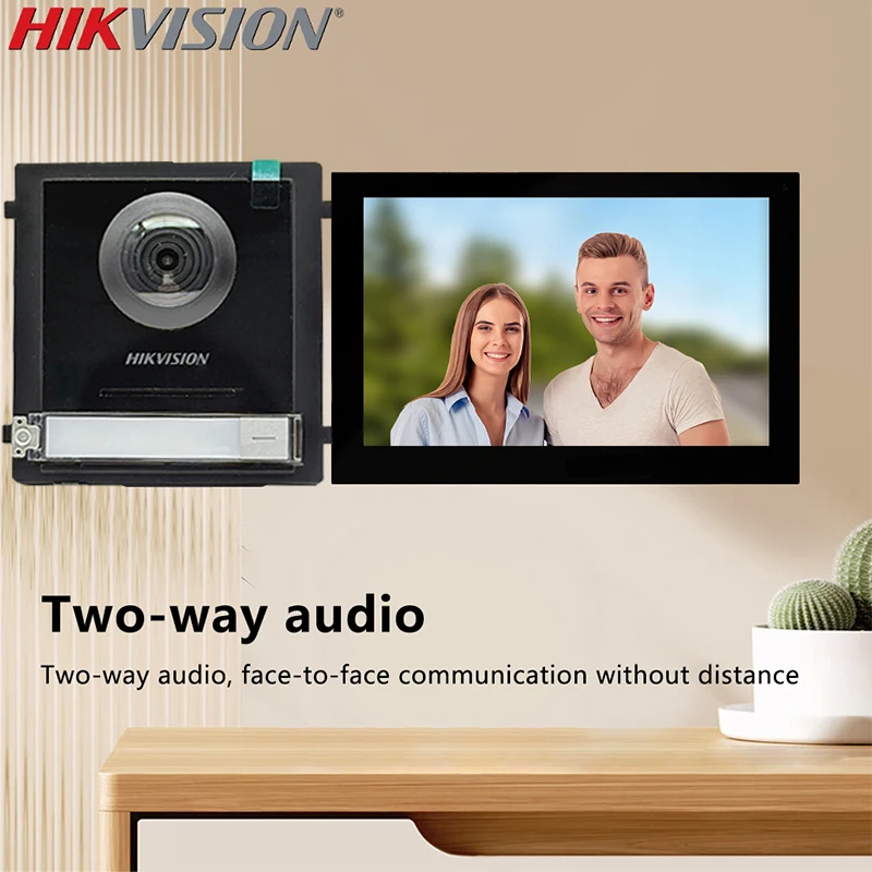 Hikvision 2MP Fisheye 카메라 도어 스테이션 양방향 오디오 PoE IP65 WDR 2 잠금 제어 DS-KD8003-IME1(B)
