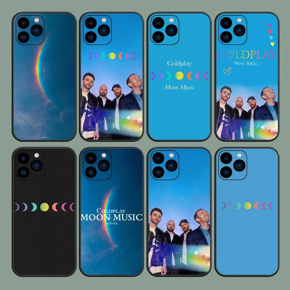 Band C-Coldplay Moon Music Phone Case For iPhone 8 11 12 13 14 15 Mini X XR XS PRO MAX Plus Cover