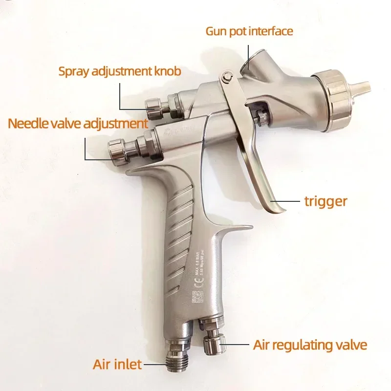 

Taiwan DRAM Spray Gun for Car Air Professional Tool Nozzle Size 1.3MM On The Tank 600 Ml High Atomization Slot