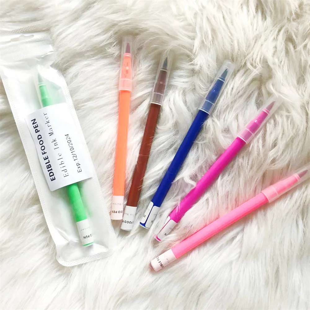 Food Markers Coloring Pen Widely Used Marker Pen Safe Ingredients Pointed Design Paint Pen Kitchen Tools Pigment Pen Odorless