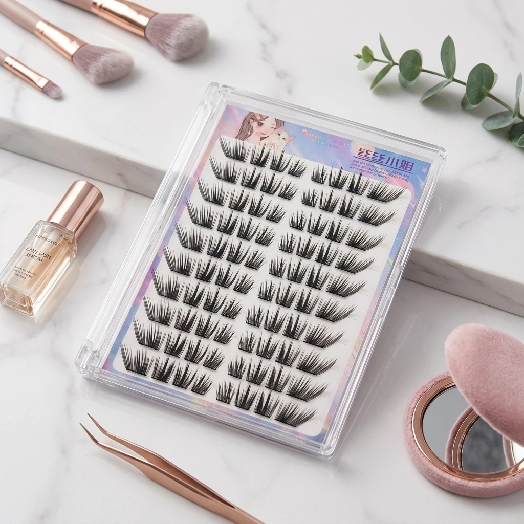 10 Reihen Wispy Wimpernverlängerungen, natürlicher Look, künstliche Wimpern für das tägliche Make-up, C-Curl, gemischte Länge 9-13 mm, synthetische Fasern. – Detail 5