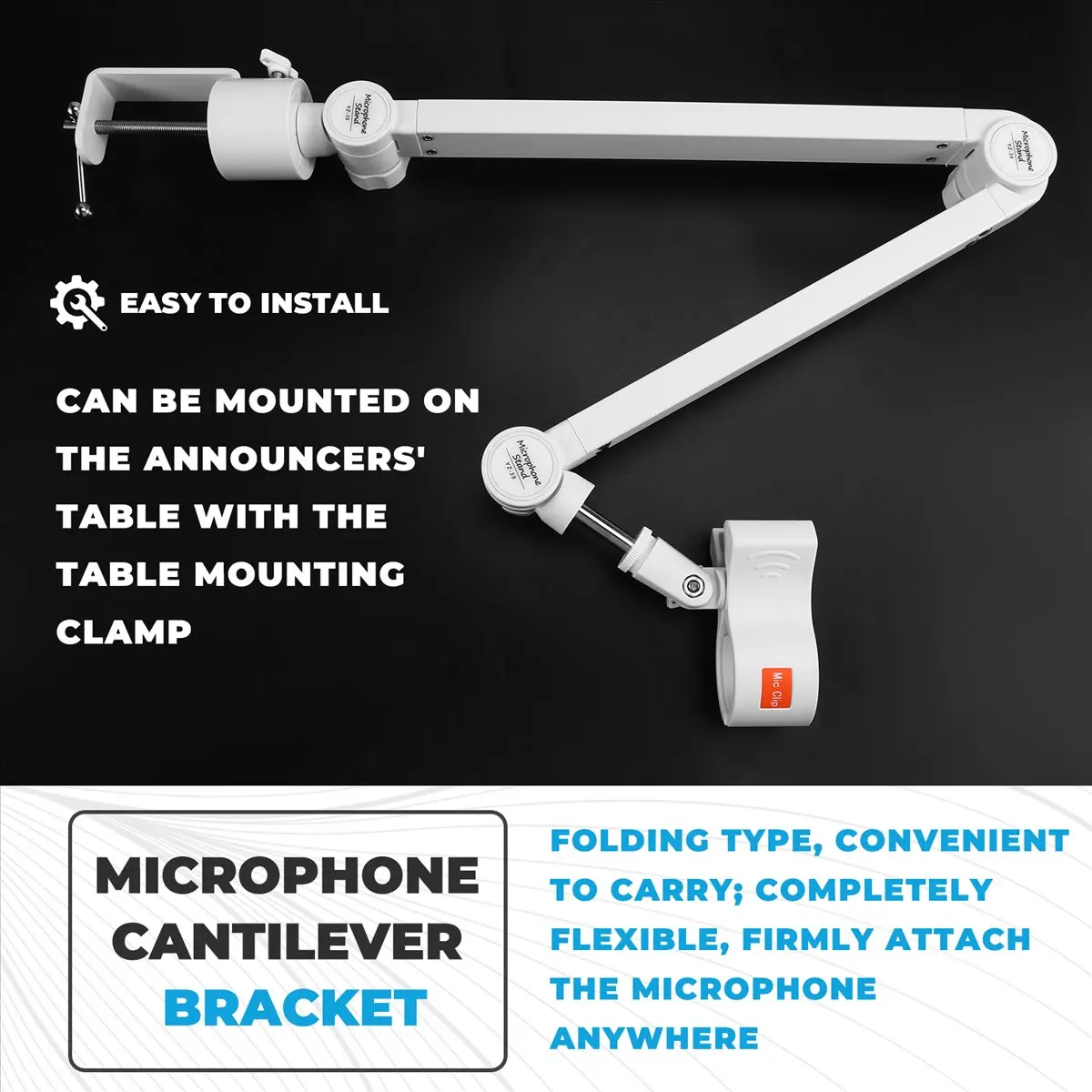 【~ New A88T】Microphone Boom Adjustable Suspension Boom with Desk Clamp for Studio and Live Performances