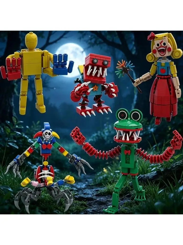 Poppy Playtime Neue Hauptcharaktere Kapitel 5 Lehrreiche Montage-Minibauklötze Figuren Schreibtisch-Dekoration Feiertagsgeschenk