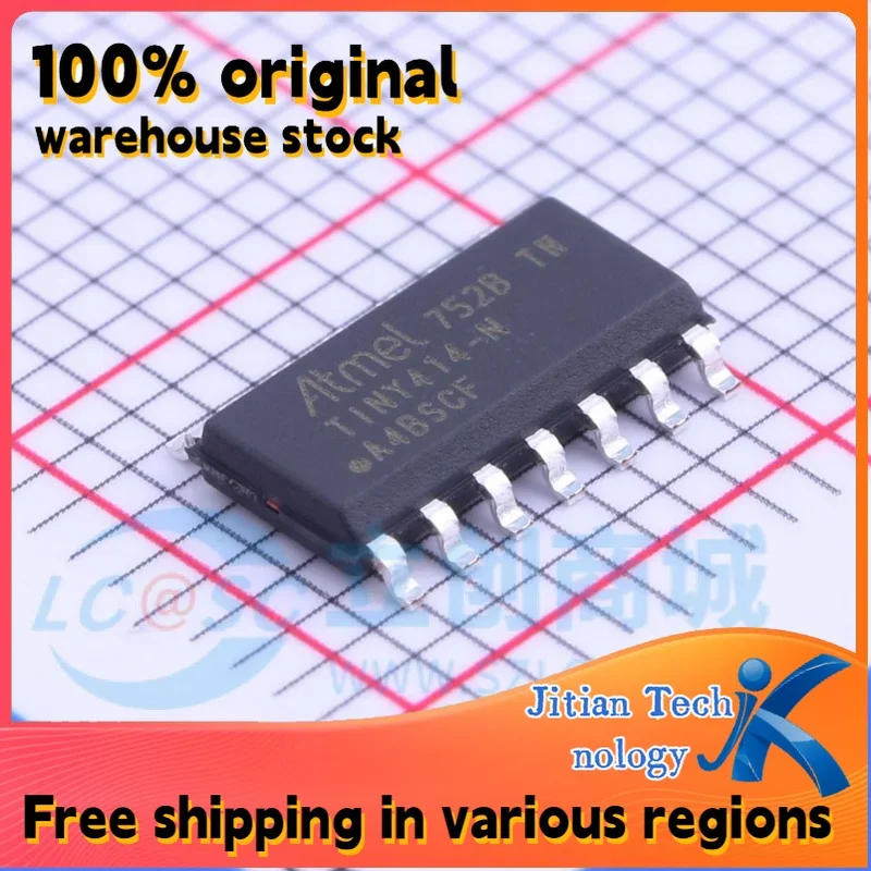 10PCS ATTINY414-SSNR logo TINY414-N 100% original inventory SOIC-14 microcontroller chip Channel direct sales