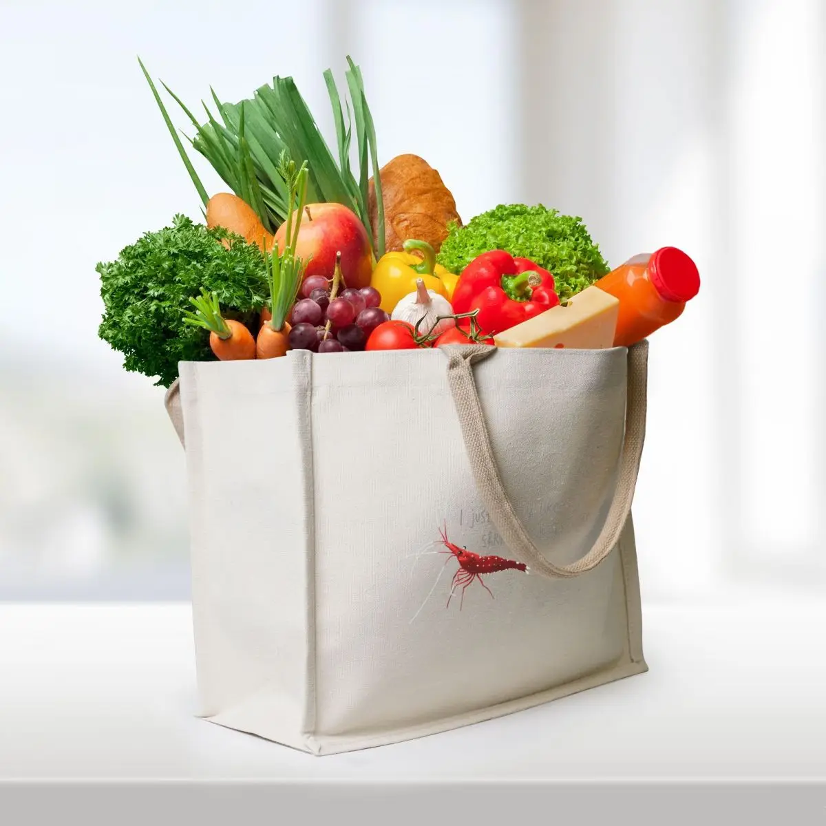 I Just Really Like Shrimp Cardinal Tote Bag Shopper bag Canvas bag for women woman shopping