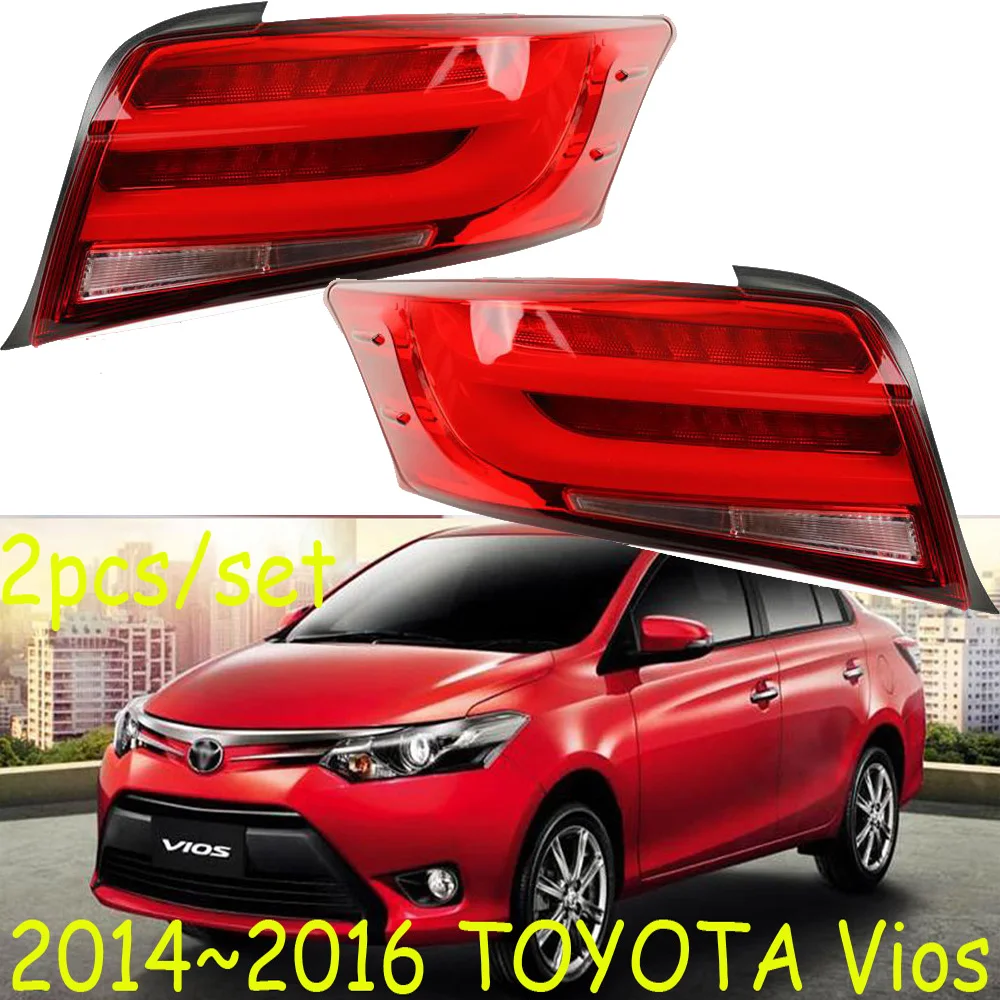 2pcs Bumper Lamp For VIOS Headlight 2014~2016,car Accessories LED Taillight DRL Running Lights Bi-Xenon Fog Lights Angel Eyes