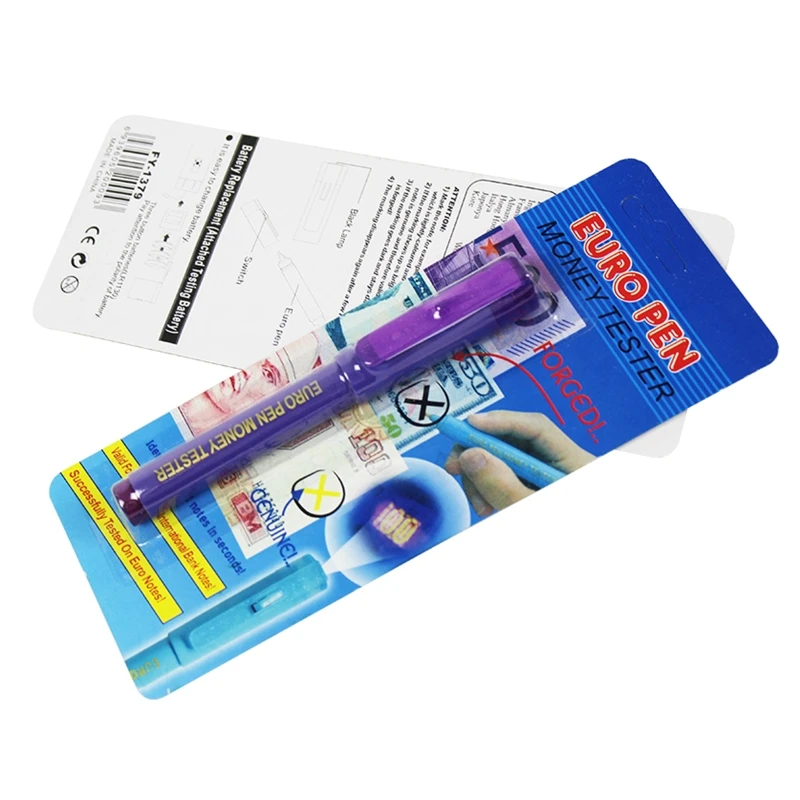 Portable Counter-feit Bill Detector Pen with UV Light Fake Money Marker Pen Checker for Cash Currency Note Verification