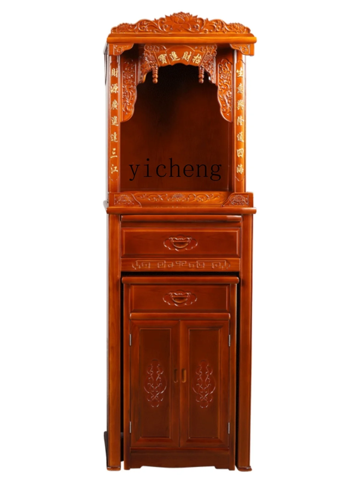 XL pine casket vertical cabinet home offering God of Wealth offering Buddha modern economical