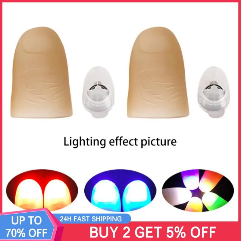 Magic Thumbs Light Toys para crianças e adultos, Magic Trick Props, luz azul, LED piscando dedos, Halloween Party Toys, 2 1 par