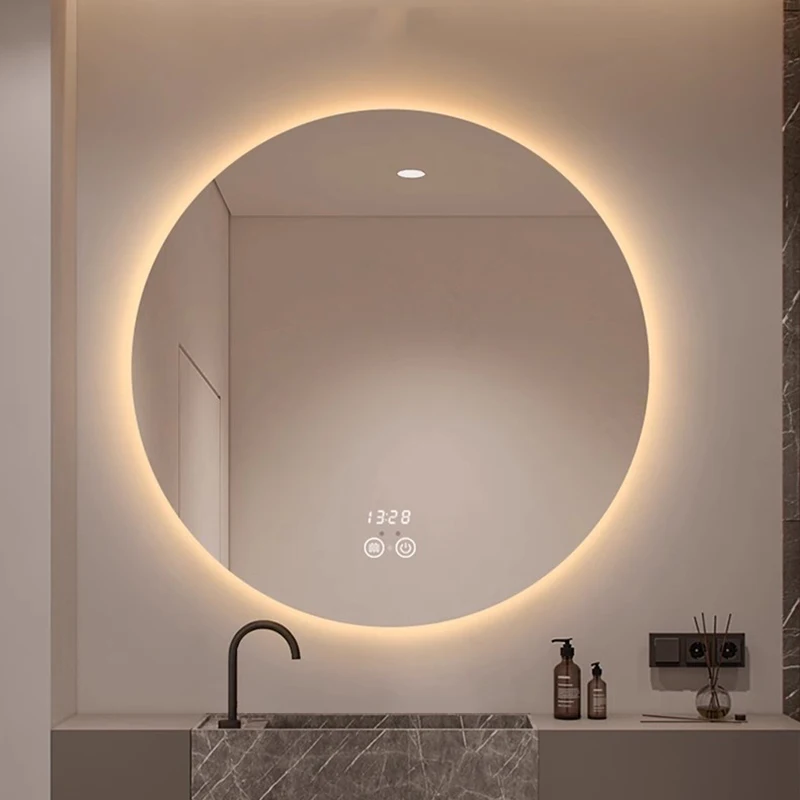 

Light Shower Mirror Living Room Modern Bathroom Hanging Circle Mirror Funky Big Dressing Table Compact Espelhos Home Decorations