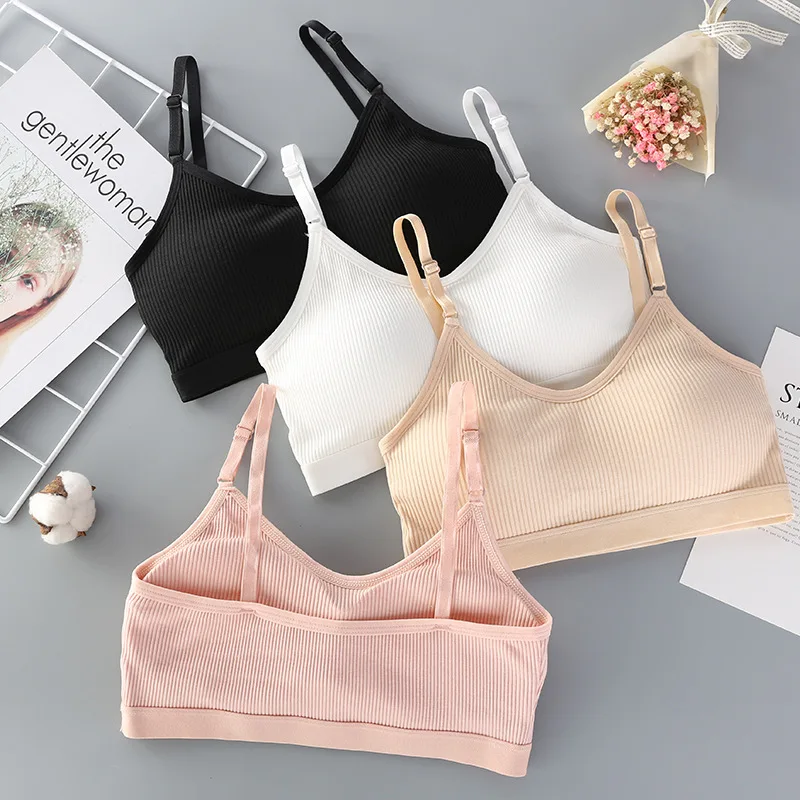 Cotton No Steel Ring Girl Underwear Development Period College Students High School Students Summer Thin Bra Small Chest Bra