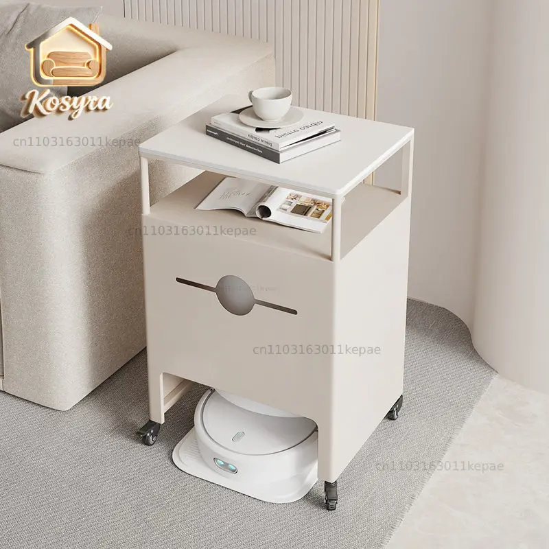 Light luxury side mopping robot side cabinet storage cabinet, shelf above the base station, sweeping robot placement cabinet