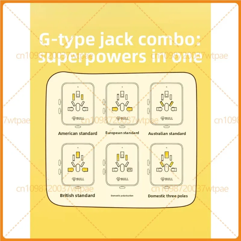 For BULL Universal Travel Adapter Multi‑Country Converter Plug US UK EU Germany Japan International Power Socket