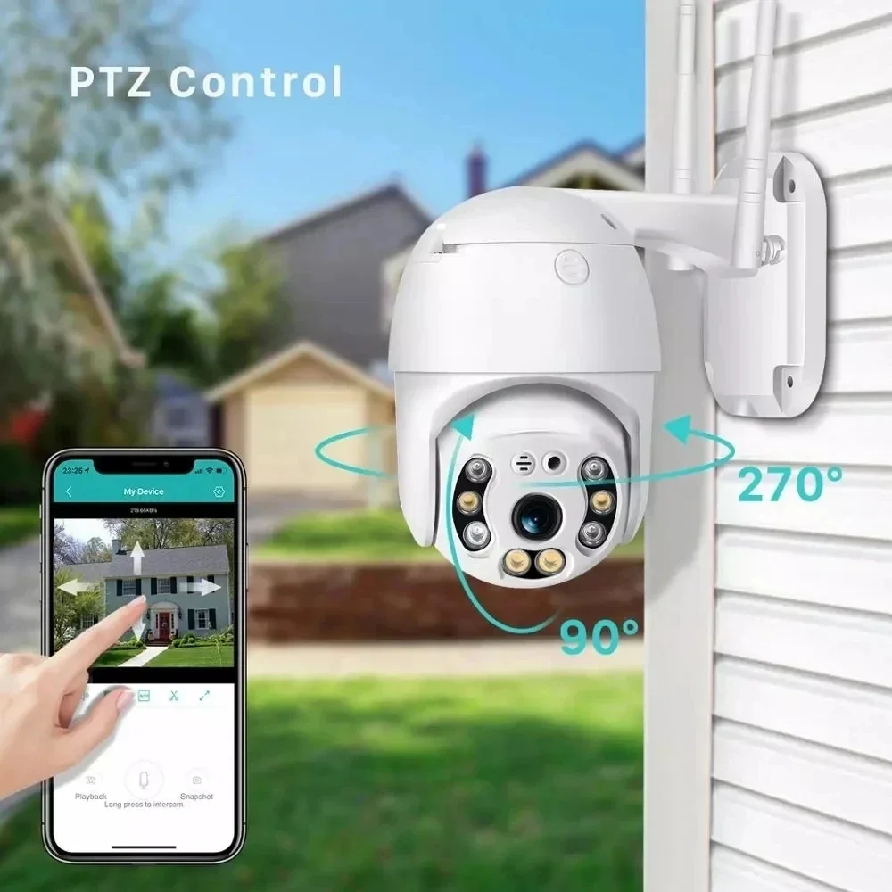 Yi iot 2mp 3mp wifi câmera ptz ao ar livre à prova dwaterproof água rastreamento automático cor visão noturna áudio em dois sentidos 2.4g wifi