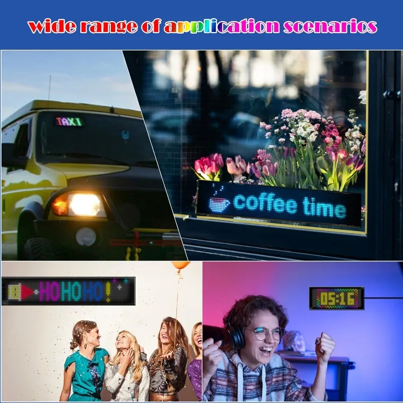 Devil's Eye RGB Car Sign Rogrammable Flexible LED Screen Matrix Panel Night Light for Store Hotel Bar/Truck Accessor