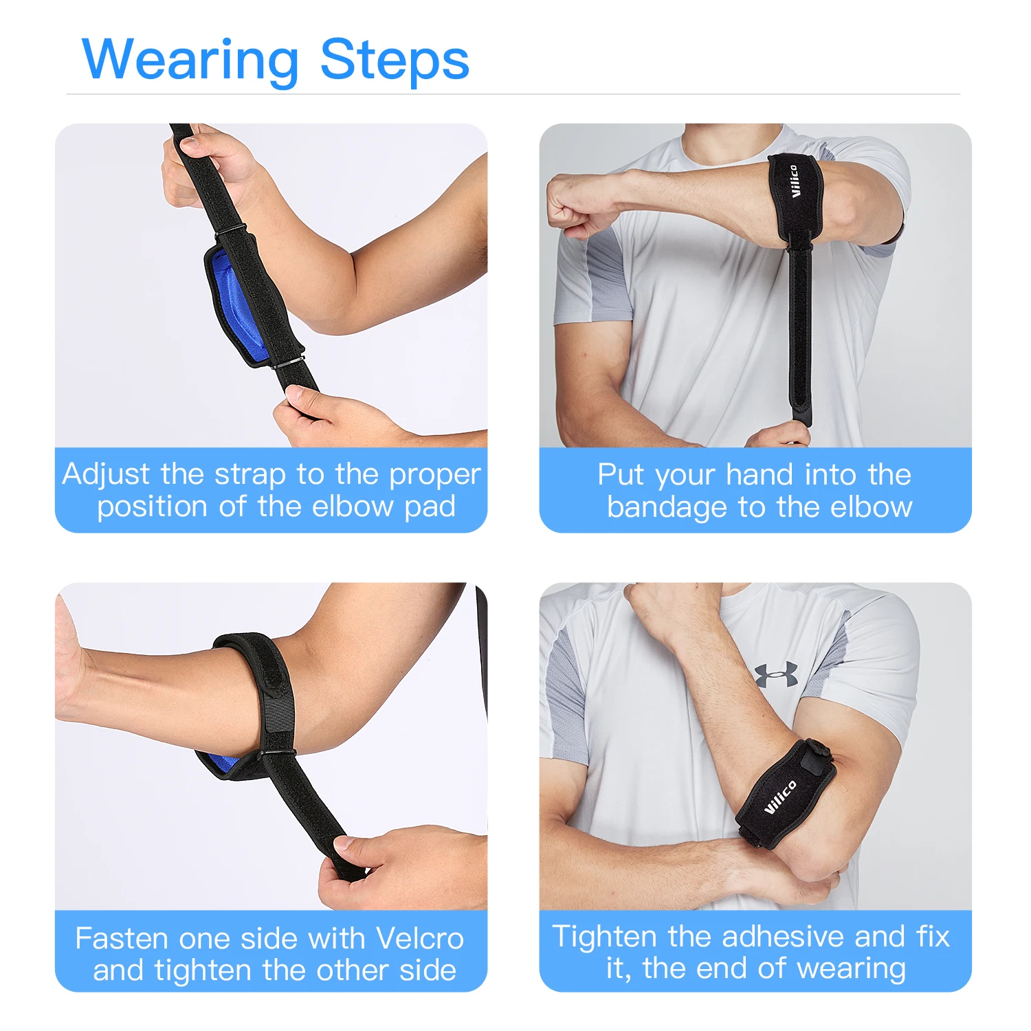 1 PCS Elbow Protection Strap Elbow Soft Cushion Support Strap Knee Support Basketball Tennis Badminton Epicondylitis Elbow Pad