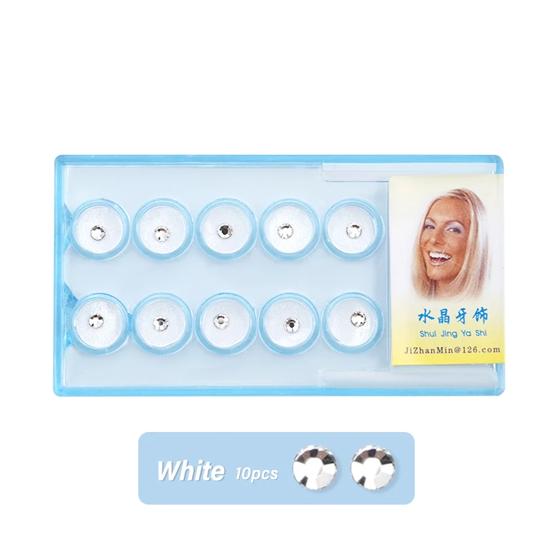 10pcs/box Dental Diamond Crystal Ornaments Jewelry Gem Tooth Material Teeth Whitening Beautiful Shining Oral Teeth Decoration view 5