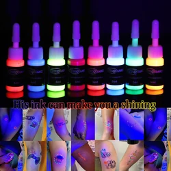 8pcs 5ml bottle professional fluorescent tattoo ink purple UV ink tattoo body painting pigment Professional Supply For Body Art