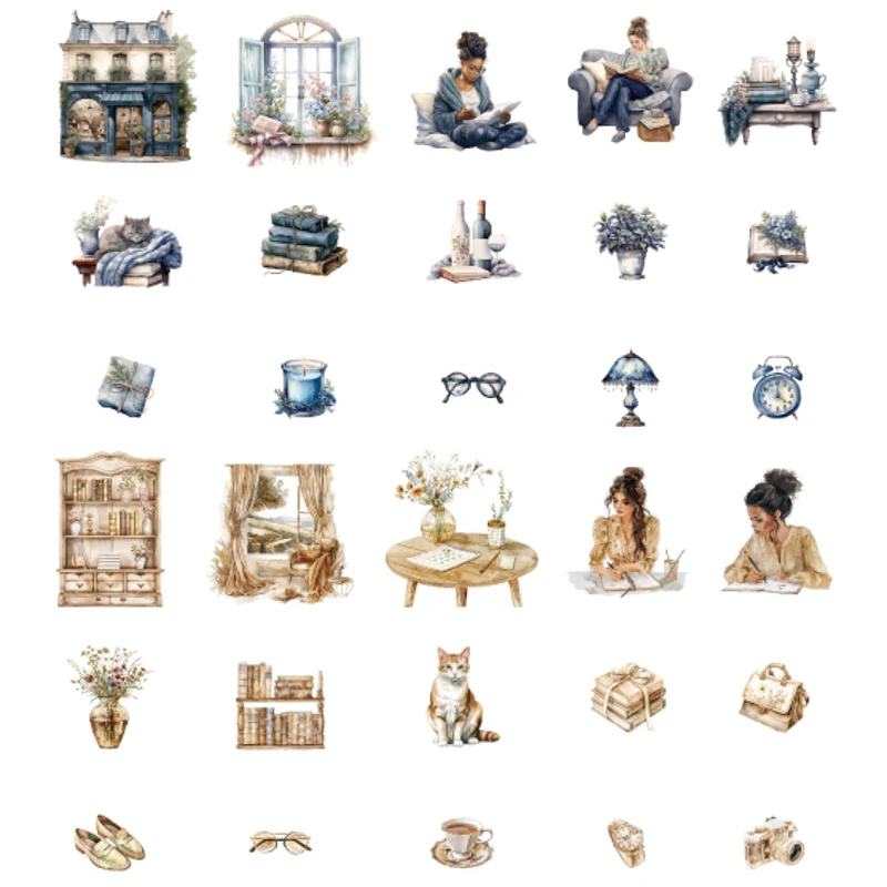 Mr. Paper 6Style 30Pcs/bag Living Landscape Series Series Sticker Pack DIY Material Handbook Journal Card Phone Case Decoration
